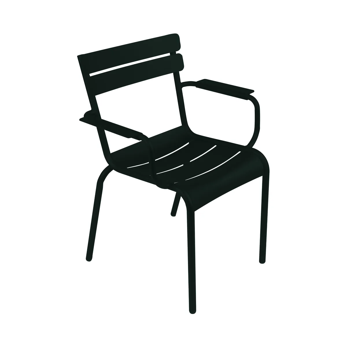 Stapelbarer Sessel Luxembourg - Schwarz - lackiertes Aluminium - Designer Frédéric Sofia von Fermob – Produktfoto