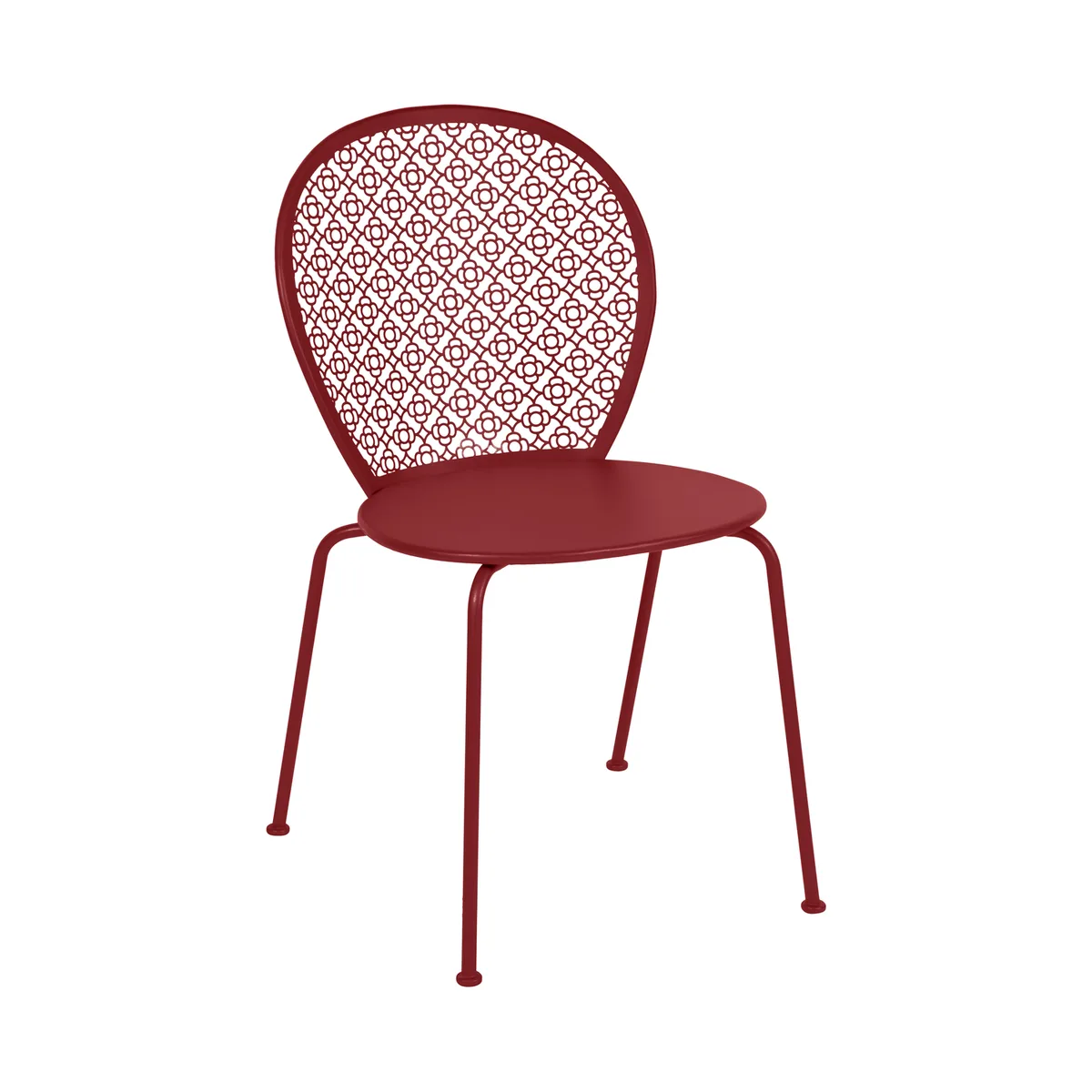 Stapelbarer Stuhl Lorette - Rot - lackierter Stahl - Designer Frédéric Sofia von Fermob – Produktfoto