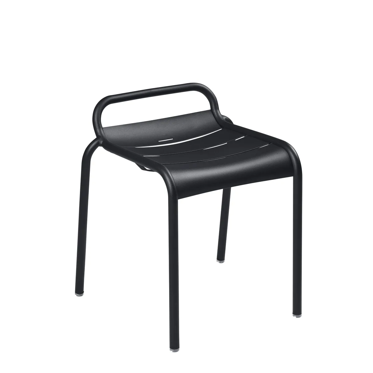 Stappelbarer Hocker Luxembourg - Schwarz - bemaltes Aluminium - Designer Frédéric Sofia von Fermob – Produktfoto