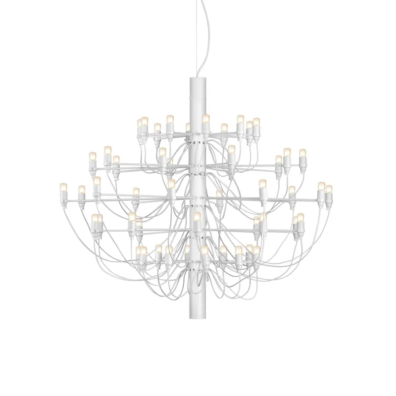 2097/50 C Hanglamp w/Frosted Bulbs Matte White - Flos - Woonkamer - Designer - Metaal - Meerdere lampen by FLOS – product photo