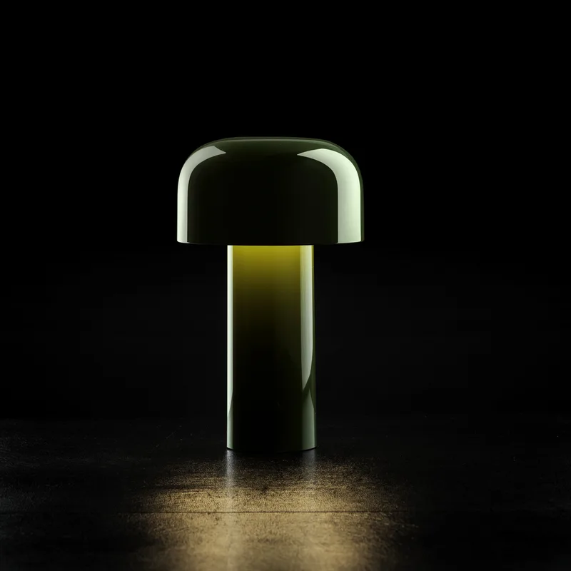 Bellhop LED tafellamp op accu, groen, 21 cm, dimbaar, IP54 - FLOS - Woonkamer - Designer - Kunststof - Rond von FLOS – Produktfoto