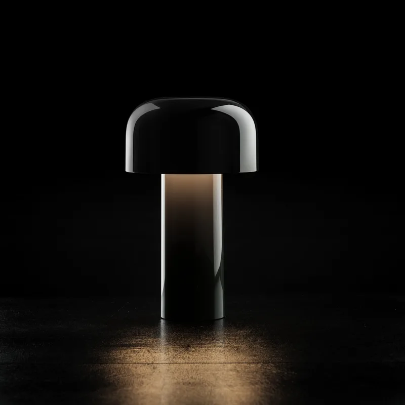 Bellhop LED tafellamp op accu, zwart, 21 cm, dimbaar, IP54 - FLOS - Woonkamer - Designer - Kunststof - Rond von FLOS – Produktfoto