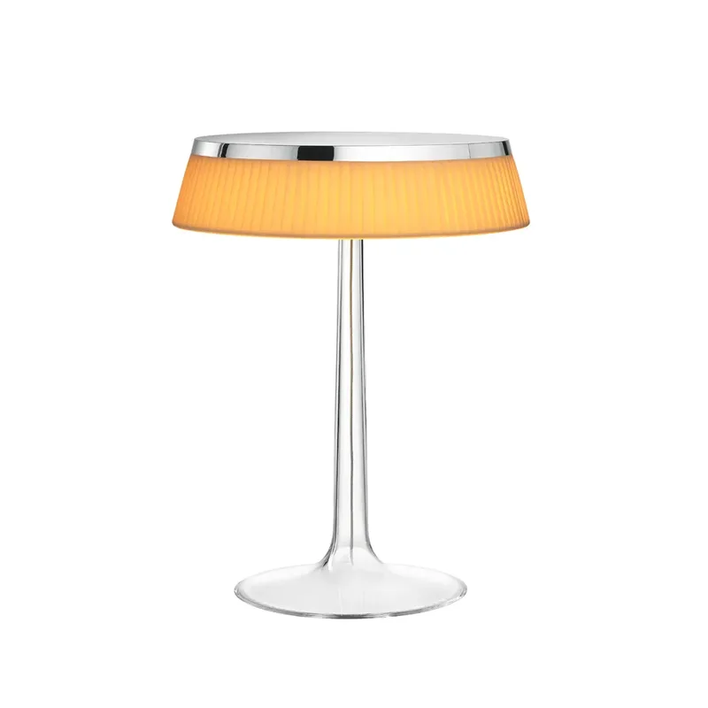 Bon Jour T Tischleuchte Chrome-soft Stoffschirm von FLOS – Produktfoto