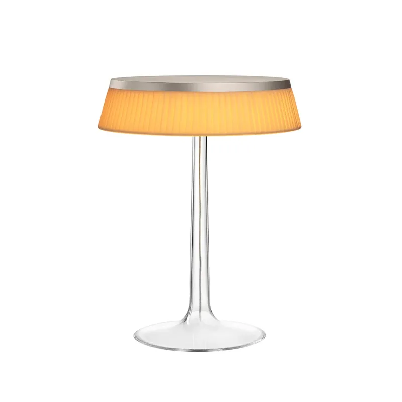 Bon Jour T Tischleuchte Orange Stoffschirm-mattchromiert by FLOS – product photo