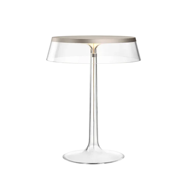 Bon Jour T Tischleuchte Transparent-mattverchromter Topf fra FLOS – produktbillede