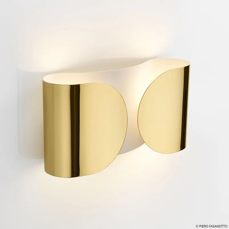 Foglio Wandlamp Gold - Flos - Woonkamer - Designer - Metaal - Hoekig by FLOS – product photo