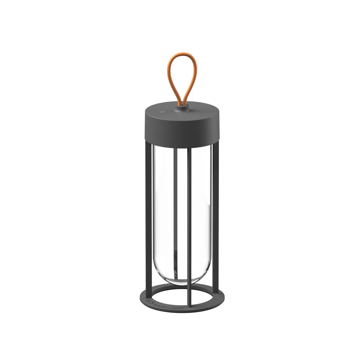 Kabellose, wiederaufladbare Außenlampe In Vitro - Grau - Borosilikatglas - Designer Philippe Starck van Flos – productfoto