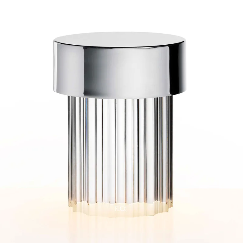 Last Order Fluted draagbare tafellamp gepolijst roestvrij staal - FLOS - Woonkamer - Designer - Glas von FLOS – Produktfoto