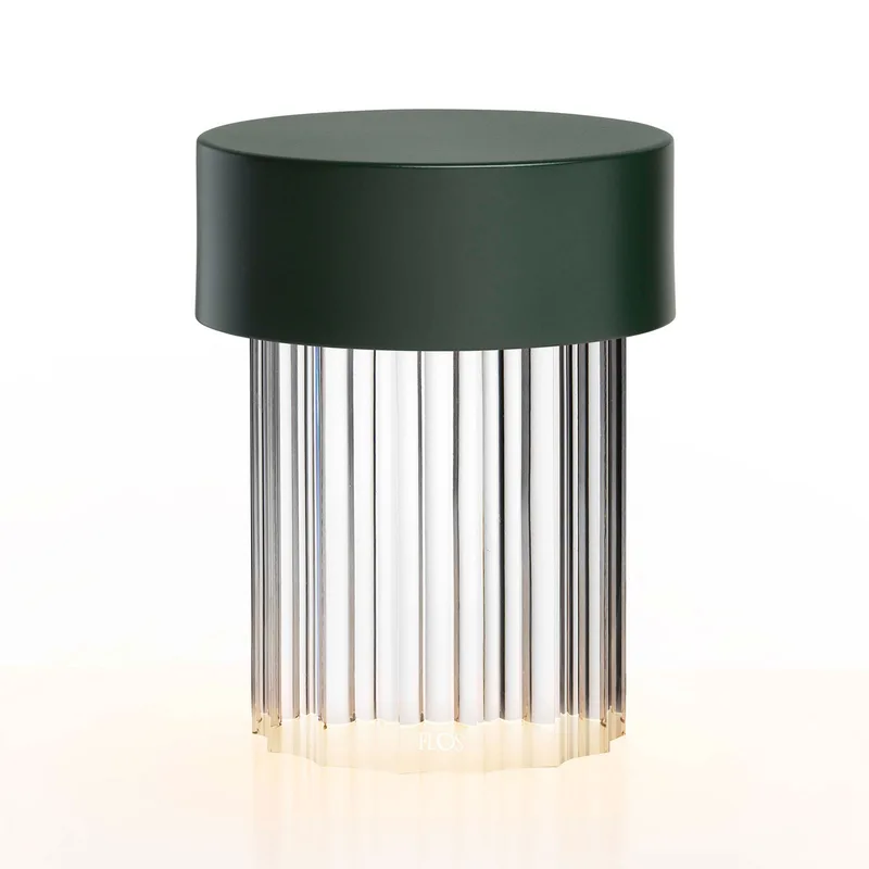 Last Order Fluted draagbare tafellamp matgroen - FLOS - Woonkamer - Designer - Glas von FLOS – Produktfoto