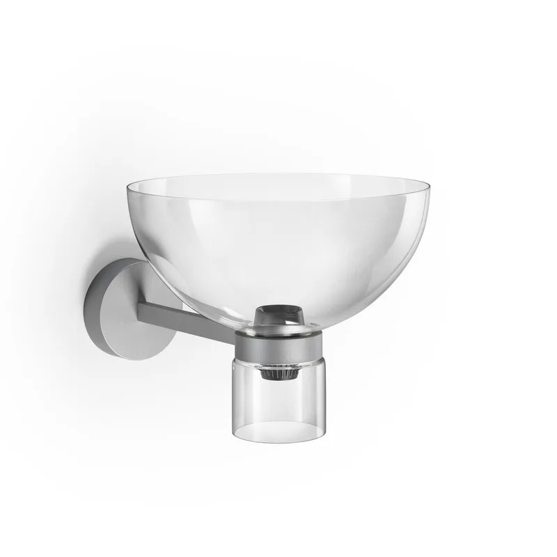 Nocturne Bowl LED wandlamp, zilver, glas, dimbaar - FLOS - Gang / Hal - Designer - Aluminium - Met lampenkap van FLOS – productfoto