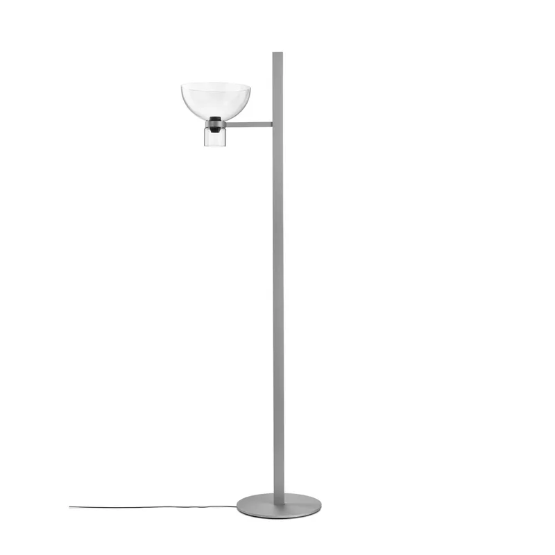 Nocturne F1 Bowl LED vloerlamp, zilver, hoogte 206 cm - FLOS - Woonkamer - Designer - Aluminium - Met lampenkap von FLOS – Produktfoto