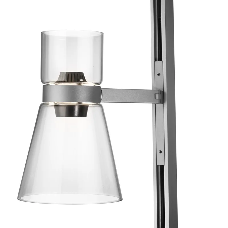 Nocturne F1 Cone LED vloerlamp, zilver, 1-lamp, 206 cm - FLOS - Woonkamer - Designer - Aluminium - Met lampenkap by FLOS – product photo