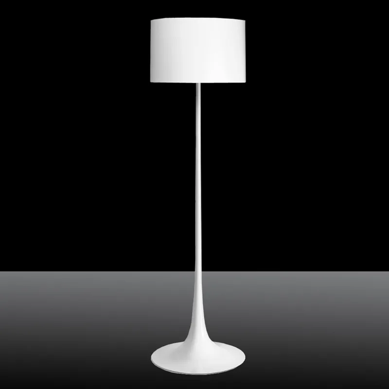 Spun Light VloerLamp Wit - Flos - Woonkamer - Designer - Metaal - Met lampenkap von FLOS – Produktfoto