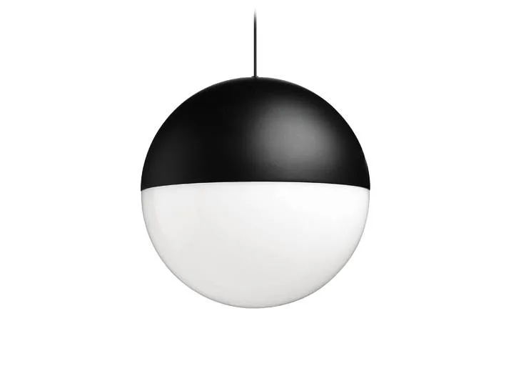 Suspension String Light - Noir - Aluminium peint - Designer Michael Anastassiades von Flos – Produktfoto