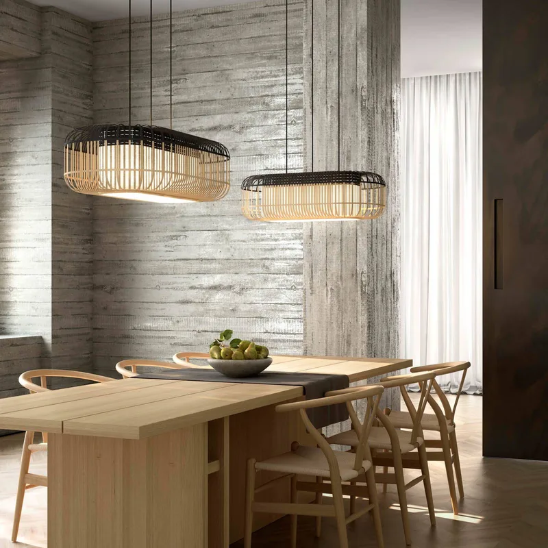 Bamboo oval L slinger naturel/zwart van Forestier in Naturel, Zwart – productfoto
