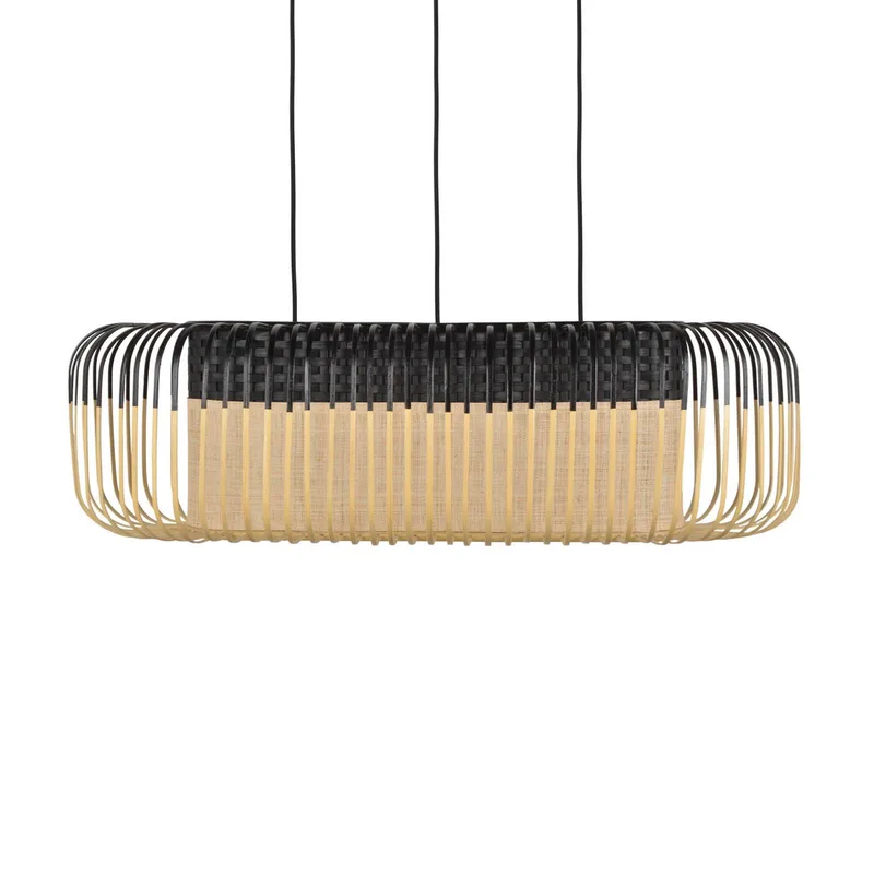 Bamboo oval M Pendel schwarz/natur von Forestier in Natur, Schwarz – Produktfoto
