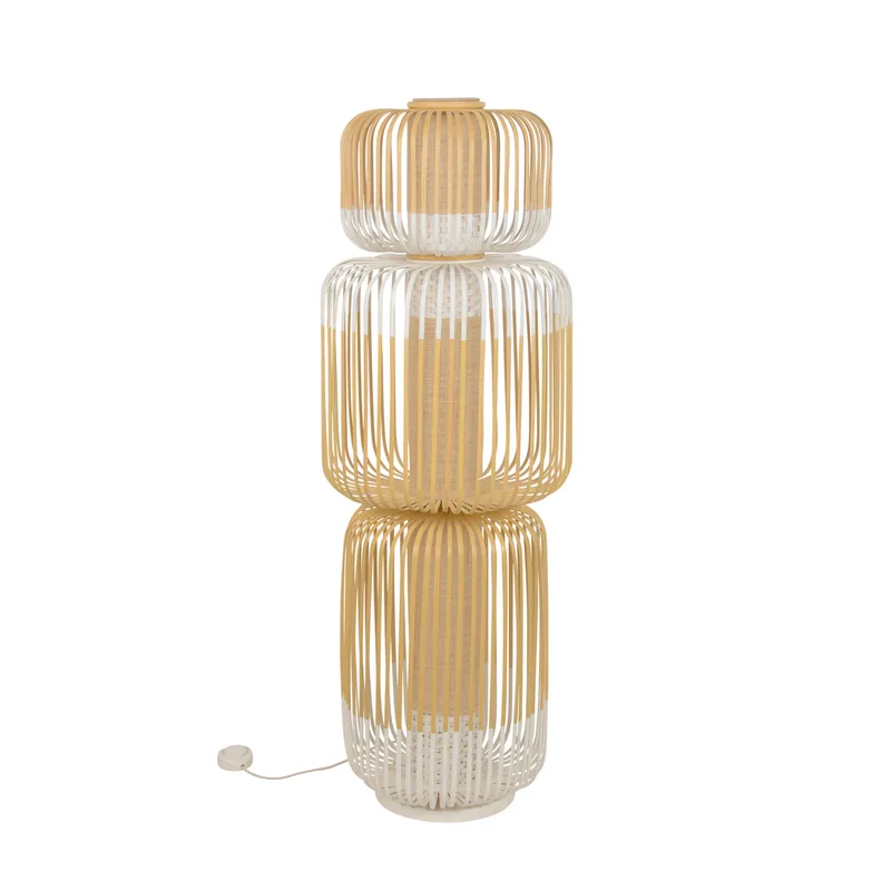 Bamboo Totem vloerlamp, wit, hoogte 118 cm, E27 by Forestier – product photo
