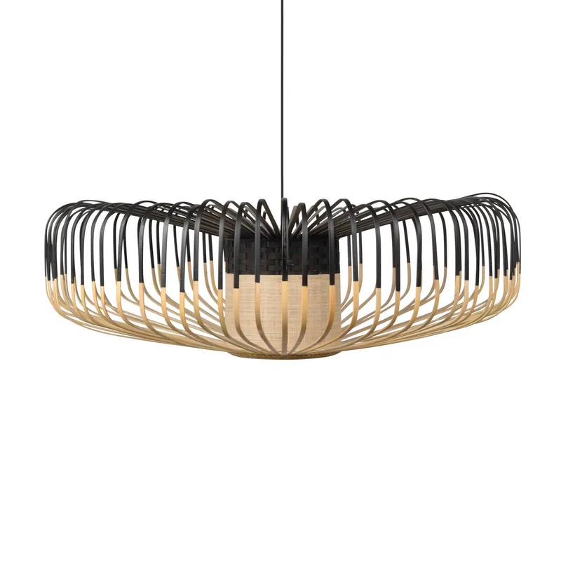 Bamboo up XXL hanglamp natuur/zwart de Forestier en Noir, Naturel – photo du produit