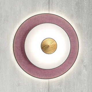 Cymbal S LED wandlamp, poederroze by Forestier in Pink, White, Hout licht – product photo 1 of 2
