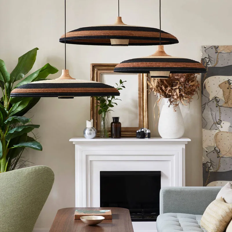 Grass hanglamp M, bruin by Forestier in Brown, Black, Beige – product photo