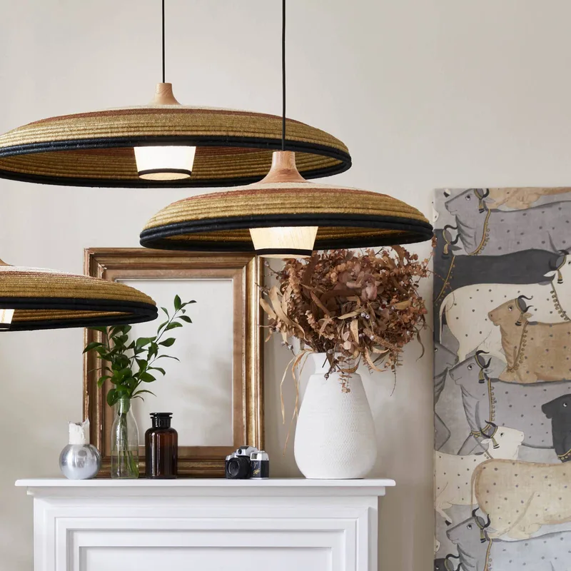 Grass hanglamp M, groen van Forestier in Groen, Bruin, Beige – productfoto 4 van 4