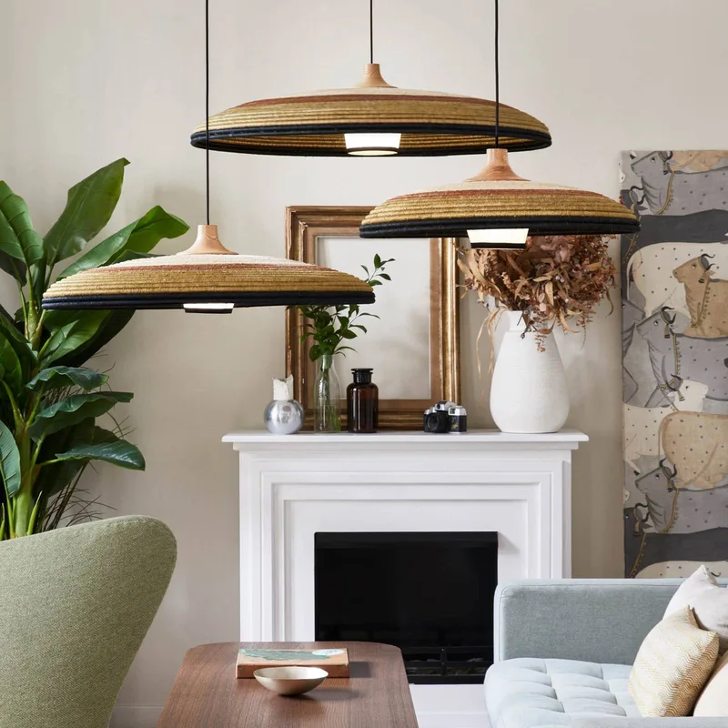 Grass hanglamp M, groen van Forestier in Groen, Bruin, Beige – productfoto 3 van 4