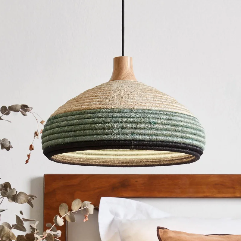 Grass hänglampa S, blå von Forestier in Blau, Beige – Produktfoto