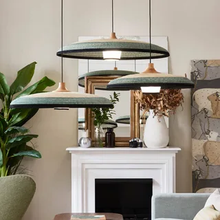 Grass hanglamp XL, blauw de Forestier en Bleu, Beige – photo du produit 2 sur 2
