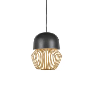 hanglamp Anemos S, donkergrijs, Ø 35 cm, E27 de Forestier en Gris foncé, Licht hout – photo du produit 2 sur 2