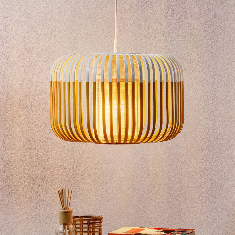 hanglamp Bamboo S, Ø 35 cm de Forestier en Blanc – photo du produit