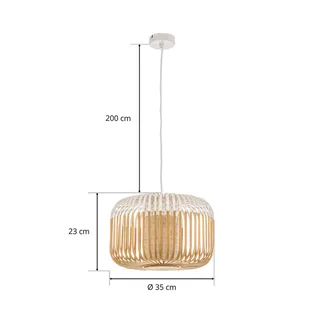 hanglamp Bamboo S, Ø 35 cm van Forestier in Wit – productfoto 5 van 5