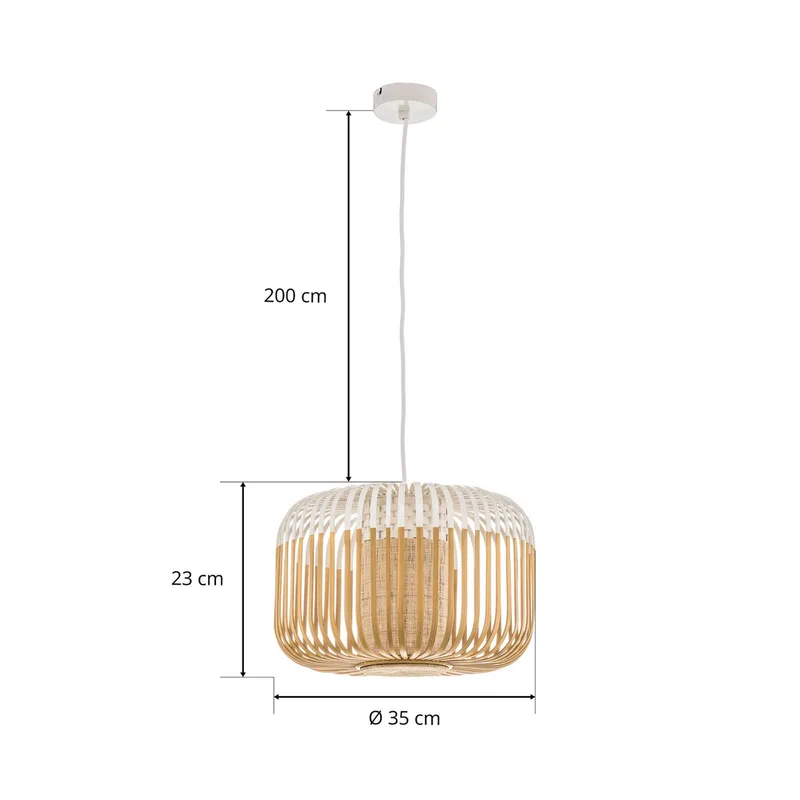 hanglamp Bamboo S, Ø 35 cm van Forestier in Wit – productfoto 5 van 5