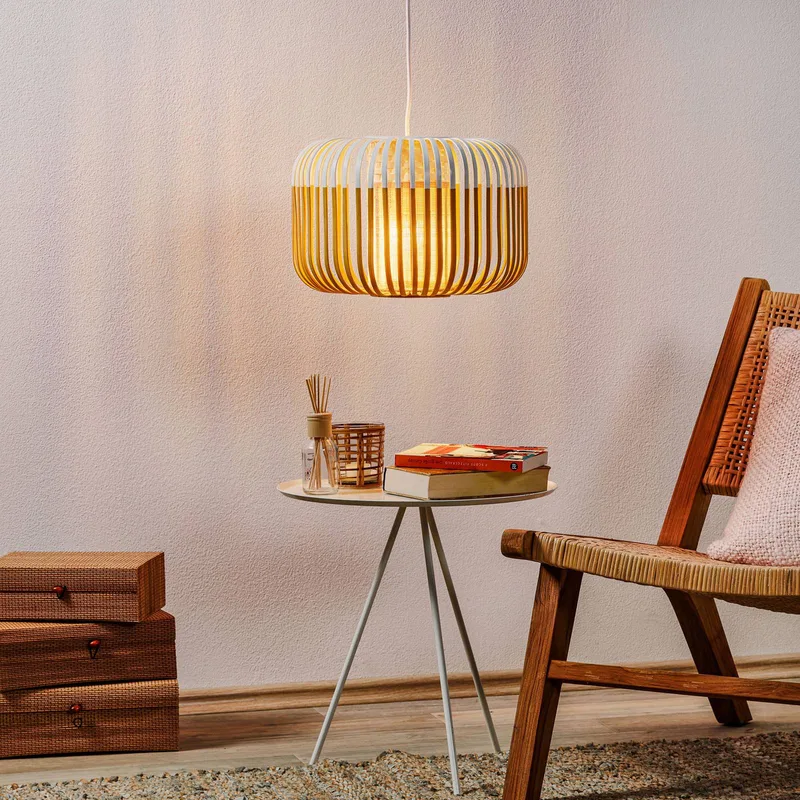 hanglamp Bamboo S, Ø 35 cm van Forestier in Wit – productfoto 2 van 5