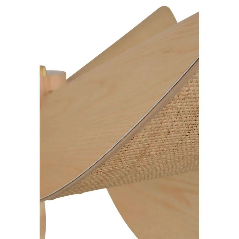 Lys hanglamp L, 6-lamps, naturel, hout/rafia by Forestier – product photo