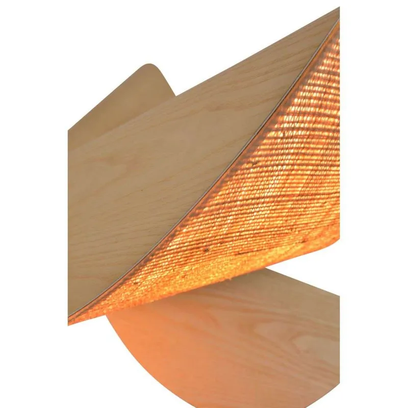 Lys hanglamp M, 6-lamps, naturel, hout/rafia fra Forestier – produktbillede