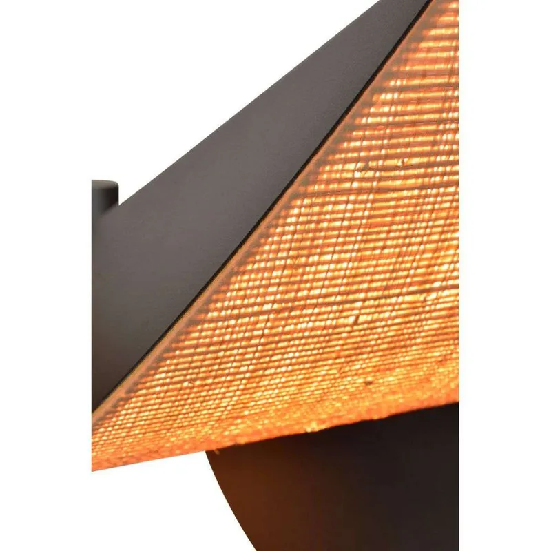 Lys hanglamp M, 6-lamps, zwart, metaal/rafia fra Forestier – produktbillede