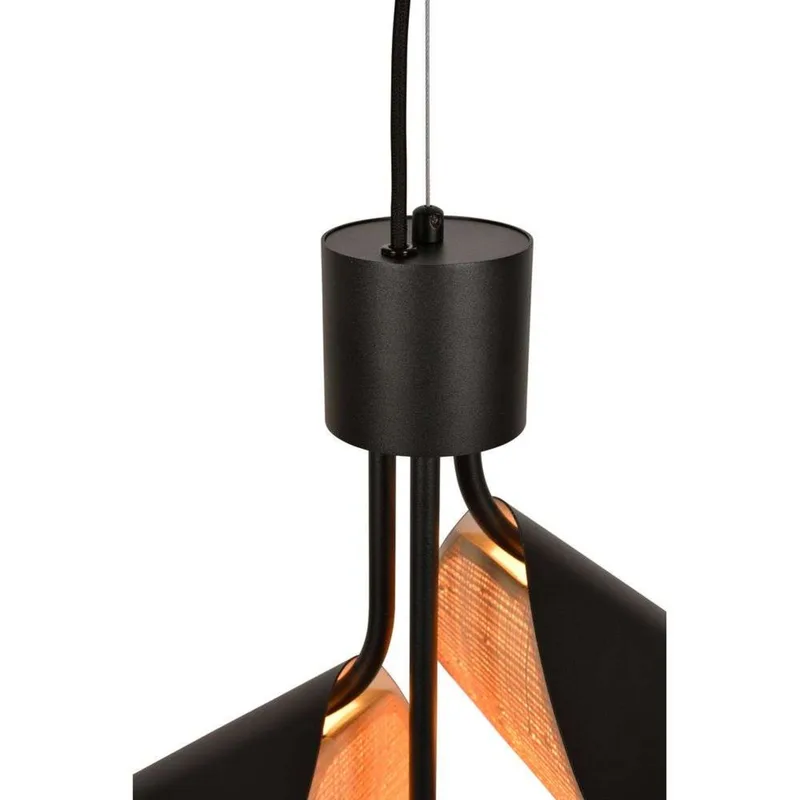 Lys hanglamp S, 3-lamps, zwart, hout/metaal fra Forestier – produktbillede