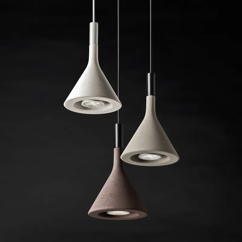 Aplomb hanglamp Mini White - Foscarini Aplomb Mini - Keuken - Designer - Beton - 1 lamp by Foscarini – product photo