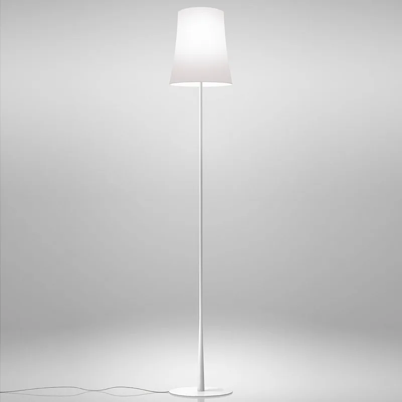Birdie Easy Reading Vloerlamp White - Foscarini - Woonkamer - Designer - Metaal - Met lampenkap von Foscarini – Produktfoto