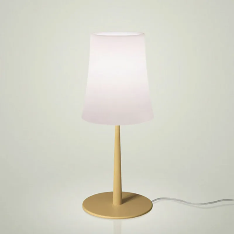 Birdie Easy tafellamp Yellow - Foscarini - Woonkamer - Designer - Metaal - Met lampenkap von Foscarini – Produktfoto