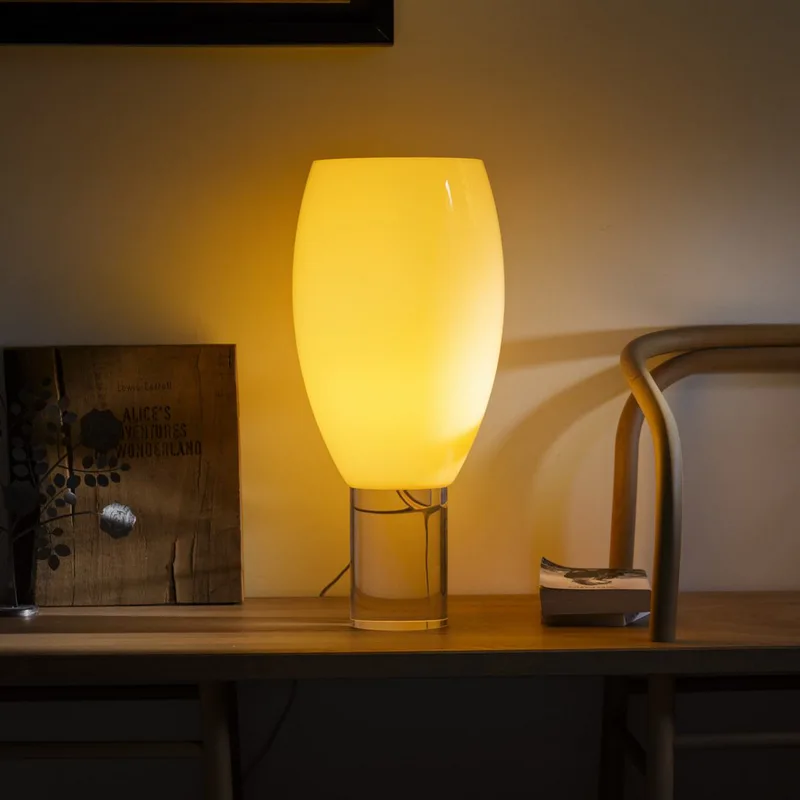 Buds 1 Taffellamp Pale Roos - Foscarini - Woonkamer - Designer - Glas - Met lampenkap von Foscarini – Produktfoto