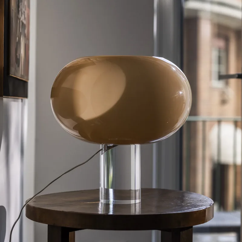 Buds 2 Taffellamp Pale Roos - Foscarini - Woonkamer - Designer - Glas - Met lampenkap von Foscarini – Produktfoto