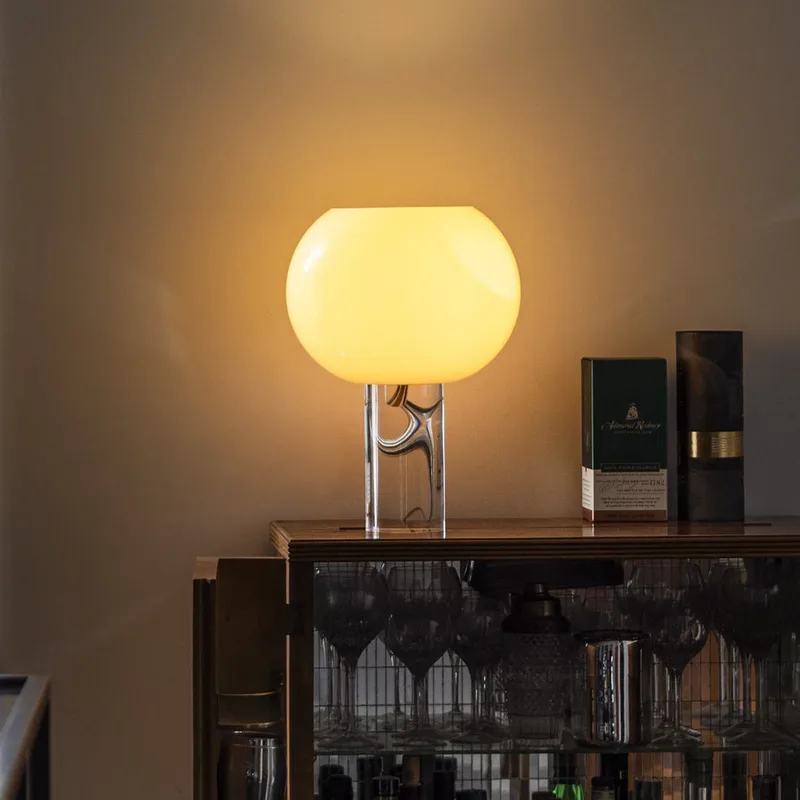 Buds 3 Taffellamp Pale Roos - Foscarini - Woonkamer - Designer - Glas - Met lampenkap von Foscarini – Produktfoto