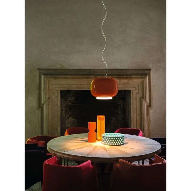 Chouchin 1 LED Hanglamp Dimbaar Orange - Foscarini - Glas von Foscarini – Produktfoto