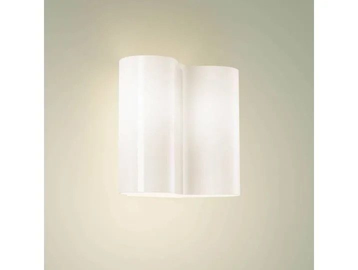 Design wandlamp Double, dimbaar, wit / opaal, Woon-/ Eetkamer, Glas, Design, Wandlamp design by Foscarini – product photo