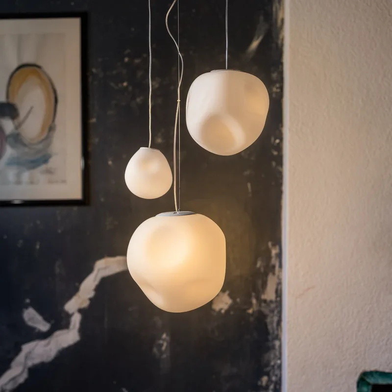 Hoba Piccola hanglamp, Ø13cm, afhanghoogte 1000cm - Foscarini - Woonkamer - Designer - Glas - 1 lamp by Foscarini – product photo