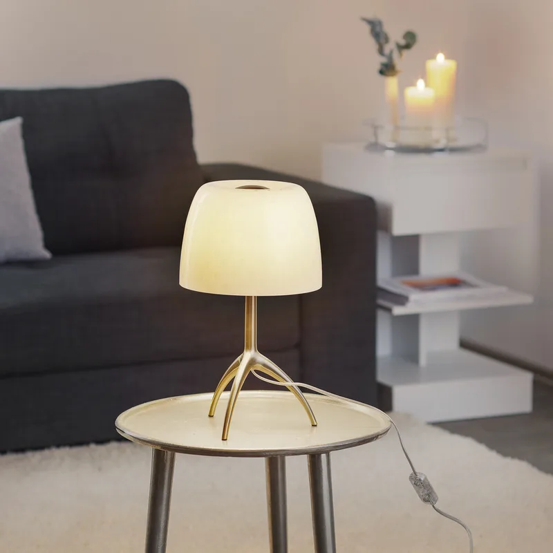 Lumiere 30 tafellamp, 35 cm, bubbelglas, aan/uit - Foscarini - Woonkamer - Designer - Met lampenkap by Foscarini – product photo