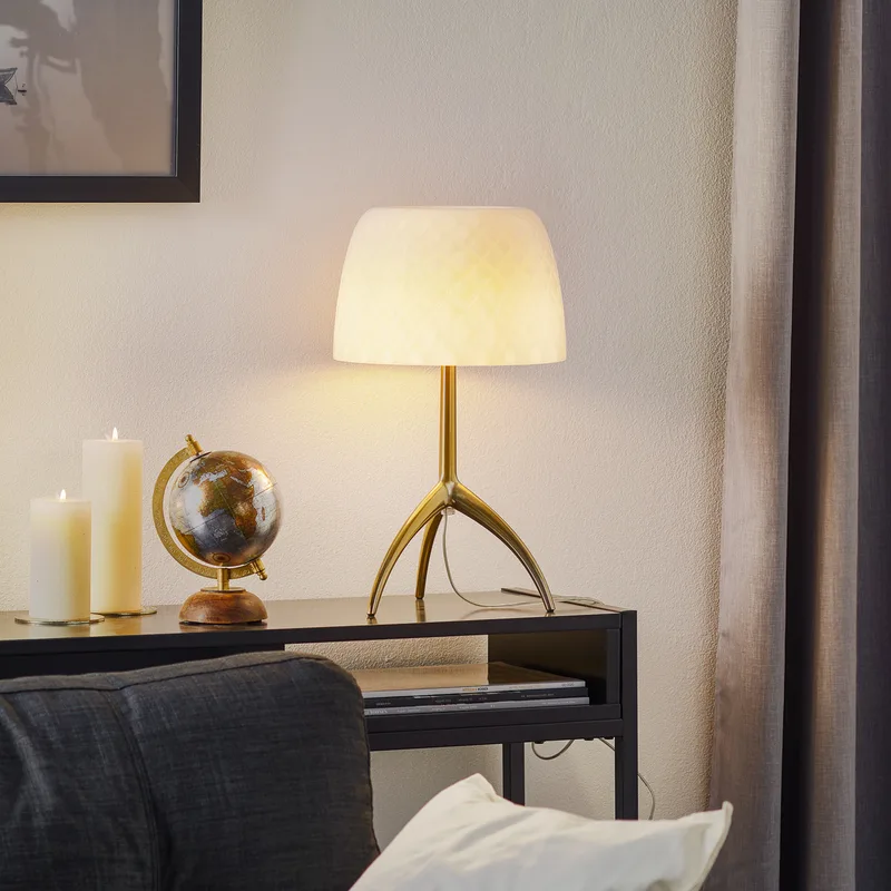 Lumiere Grande 30th Tafellamp Golden/Pastilles Dimm. - Foscarini - Woonkamer - Designer - Glas - Met lampenkap von Foscarini – Produktfoto
