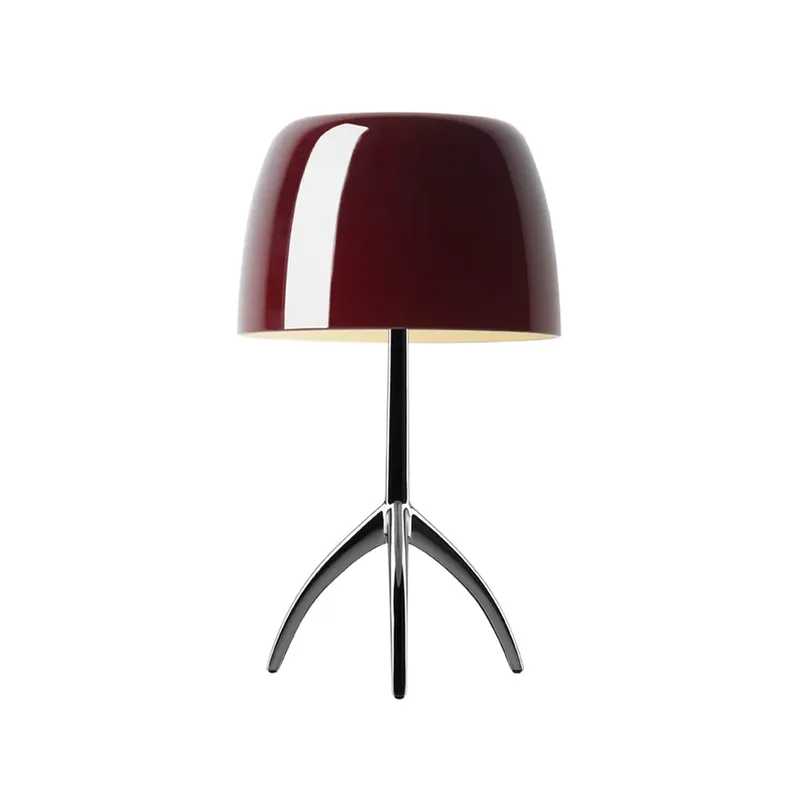 Lumiere Grande dimmbare Tischleuchte kirschrot, schwarzchrom von Foscarini – Produktfoto