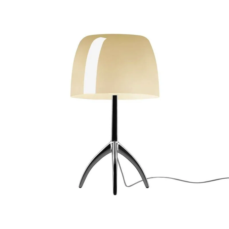 Lumiere Grande tafellamp, beige/chroom, 45 cm - Foscarini - Woonkamer - Aluminium von Foscarini – Produktfoto